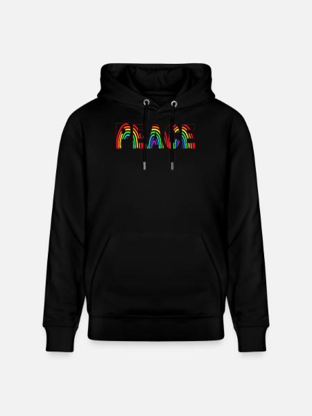 Peace bunt Regenbogen - Stanley/Stella Unisex Bio-Hoodie CRUISER - Schwarz