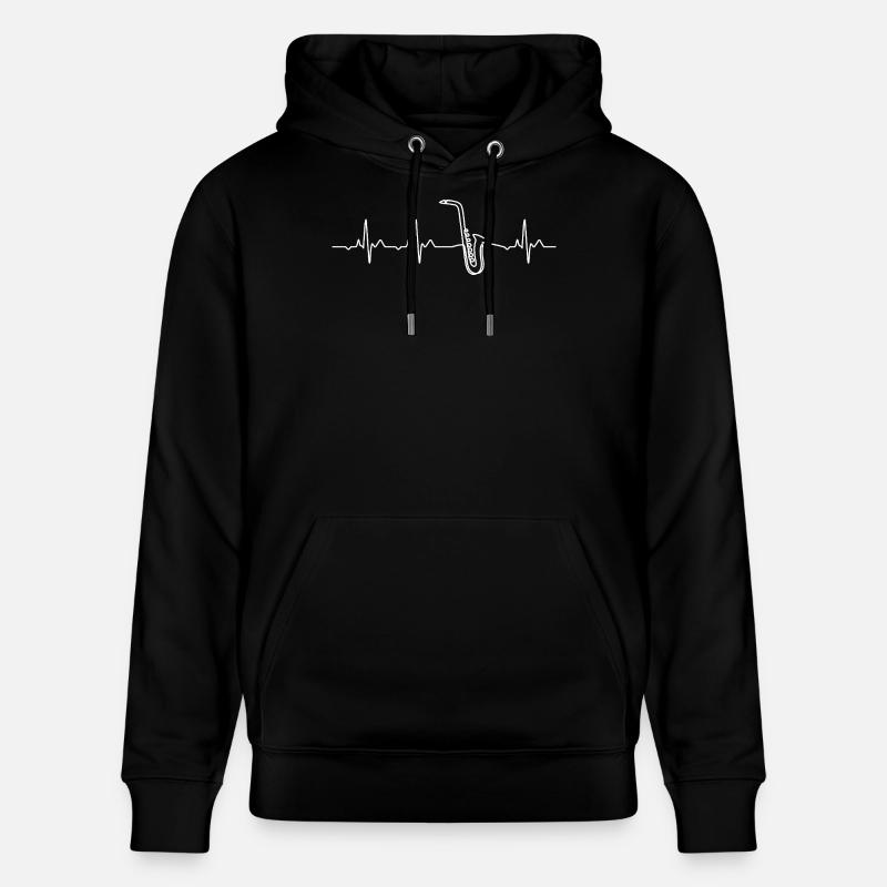 Saxophone Heartbeat Marching Band Cadeau - Sweat à capuche bio CRUISER Stanley/Stella Unisexe - noir
