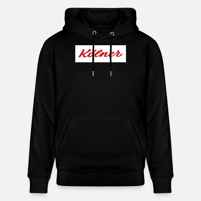 Kölner Roter Script-Logo Print - Stanley/Stella Unisex Bio-Hoodie CRUISER  - Schwarz