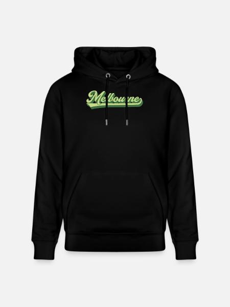 Melbourne Retro Schriftzug - Stanley/Stella Unisex Bio-Hoodie CRUISER  - Schwarz