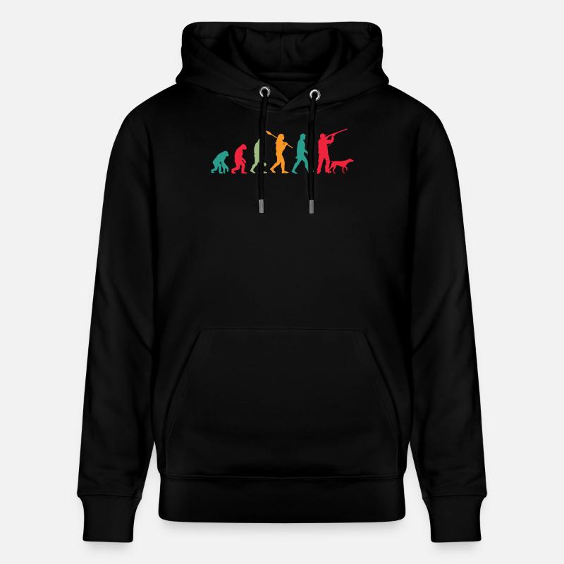 Die Evolution der Jäger - Stanley/Stella Unisex Bio-Hoodie CRUISER  - Schwarz