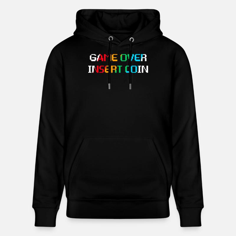 Game Over Insert Coin (foncé) - Sweat à capuche bio CRUISER Stanley/Stella Unisexe - noir