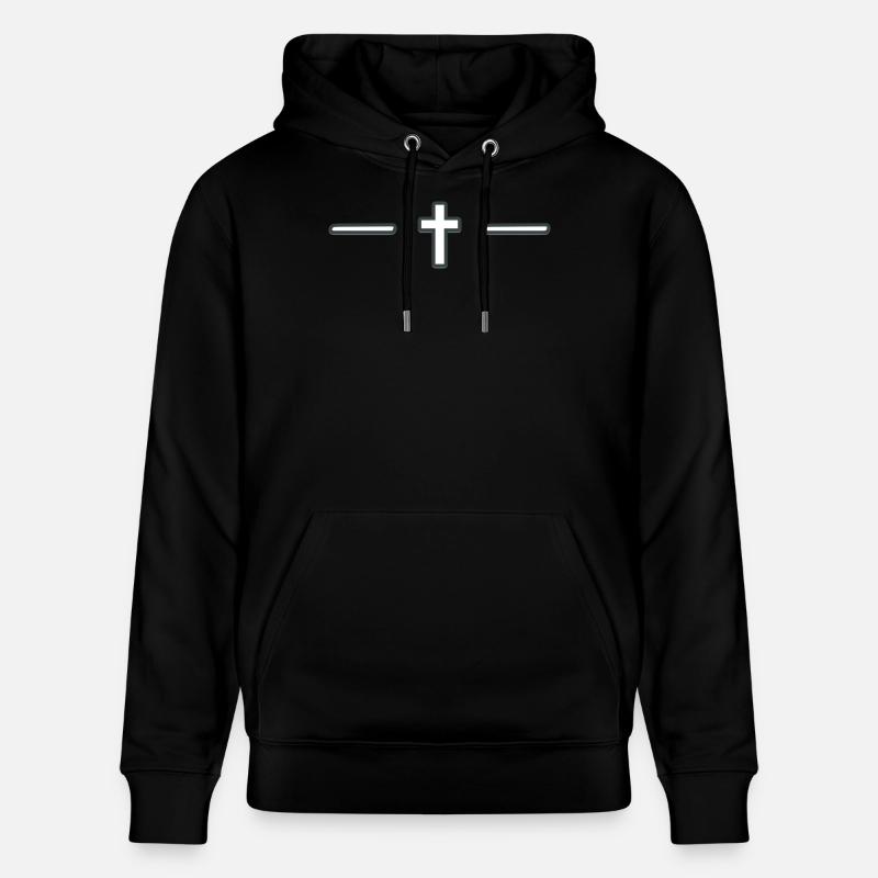 Motif de ligne croisée centrée - Sweat à capuche bio CRUISER Stanley/Stella Unisexe - noir