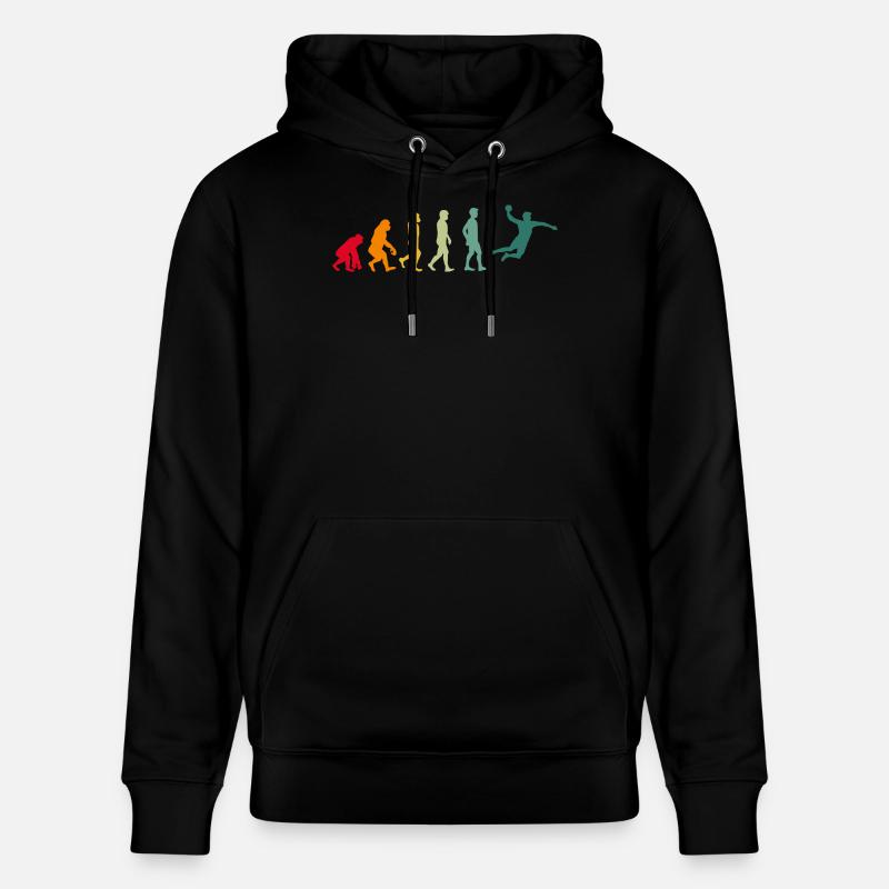 Handball Evolution Entwicklung Handballer retro - Stanley/Stella Unisex Bio-Hoodie CRUISER - Schwarz