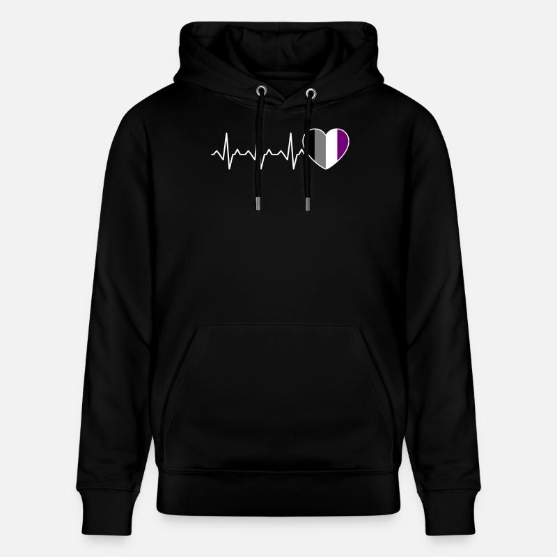 Ace Pride Heartbeat Asexuel - Sweat à capuche bio CRUISER Stanley/Stella Unisexe - noir