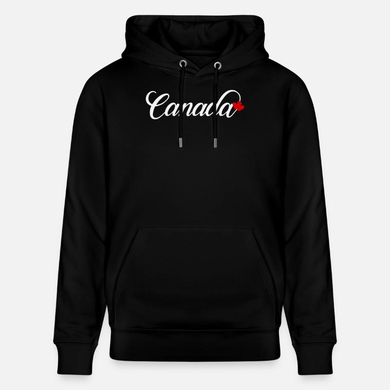 Canada Script with Maple Leaf - Stanley/Stella CRUISER Unisex Organic Hoodie - black