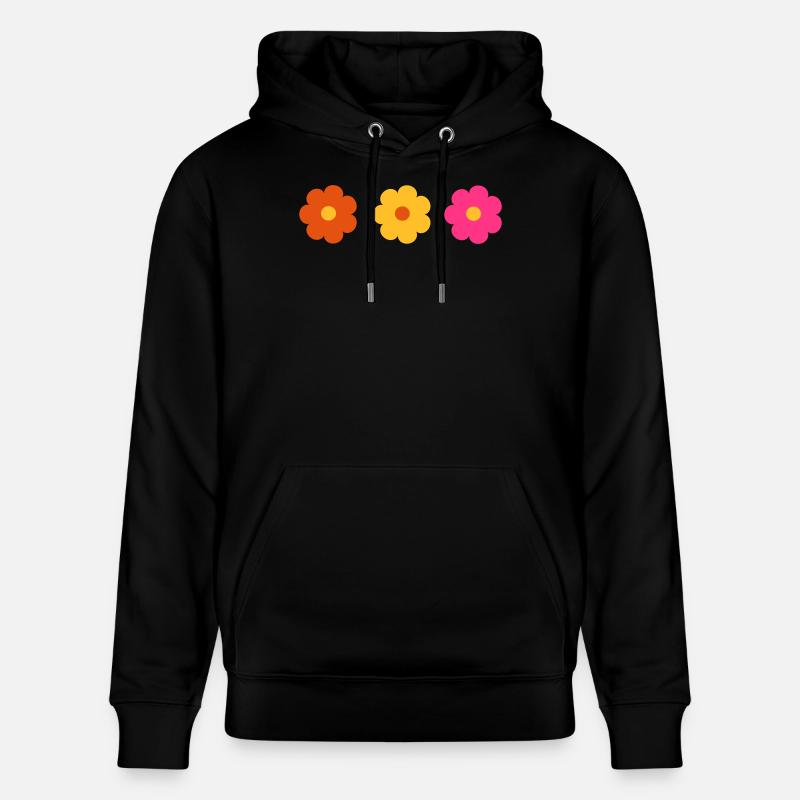 6254398 128984759 fleurs - Sweat à capuche bio CRUISER Stanley/Stella Unisexe - noir