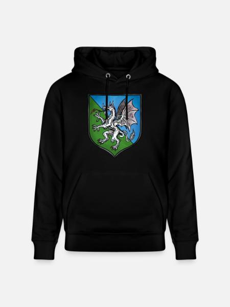 Wappen weißer Drache - Stanley/Stella Unisex Bio-Hoodie CRUISER - Schwarz