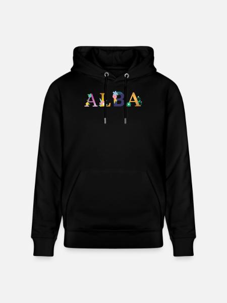 ALBA Name mit Blumen geschmückt - Stanley/Stella Unisex Bio-Hoodie CRUISER - Schwarz