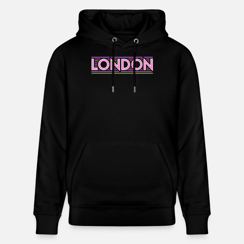 Londres Néon Typographie Lignes - Sweat à capuche bio CRUISER Stanley/Stella Unisexe - noir