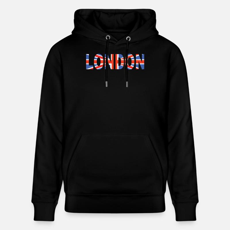 Londres couché avec drapeau - Sweat à capuche bio CRUISER Stanley/Stella Unisexe - noir