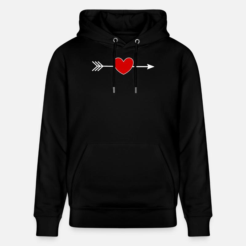 Saint-Valentin cœur rouge, st.valentin - Sweat à capuche bio CRUISER Stanley/Stella Unisexe - noir