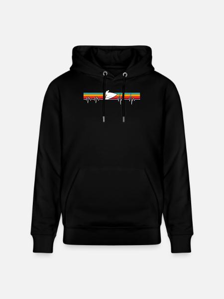 Sole Pulse on Retro Stripes - Stanley/Stella CRUISER Unisex Organic Hoodie - black