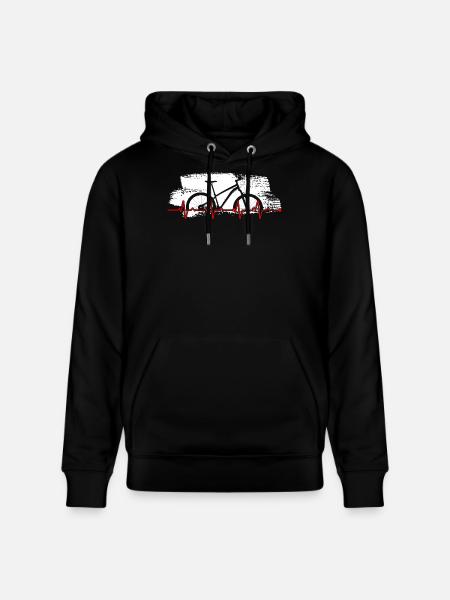 Bike Heartbeat Graphic - Stanley/Stella CRUISER Unisex Organic Hoodie - black
