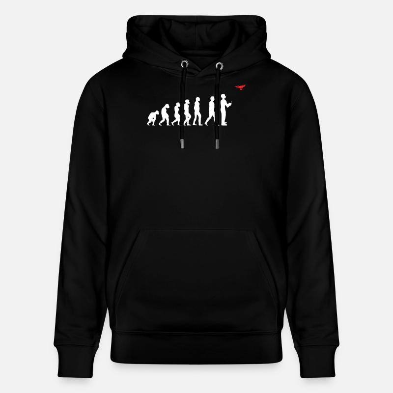 Evolution de l’homme pilote de drone - Sweat à capuche bio CRUISER Stanley/Stella Unisexe - noir