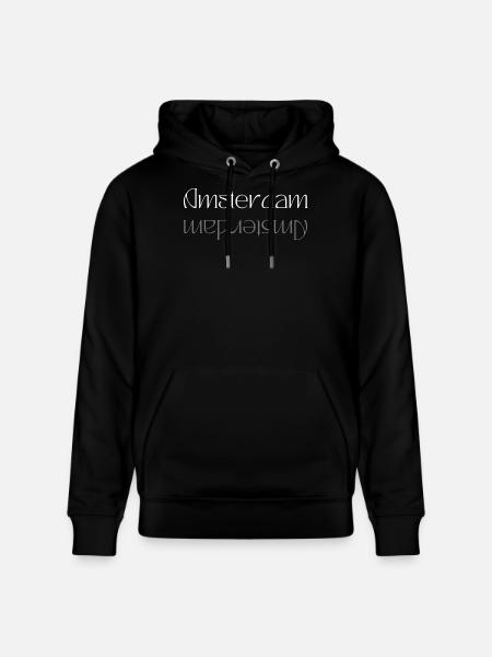 Amsterdam Wordmark Mirror - Stanley/Stella CRUISER Unisex Organic Hoodie - black