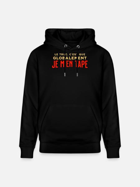 Overall I don't care - Stanley/Stella CRUISER Unisex Organic Hoodie - black