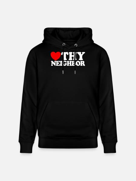 Elsk din næste – Kristen tro – Jesus - Stanley/Stella CRUISER økologisk unisex-hoodie - sort