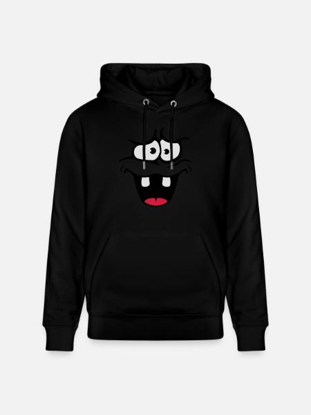 Insecure Anxious Comic Cartoon Face - Stanley/Stella CRUISER Unisex Organic Hoodie - black
