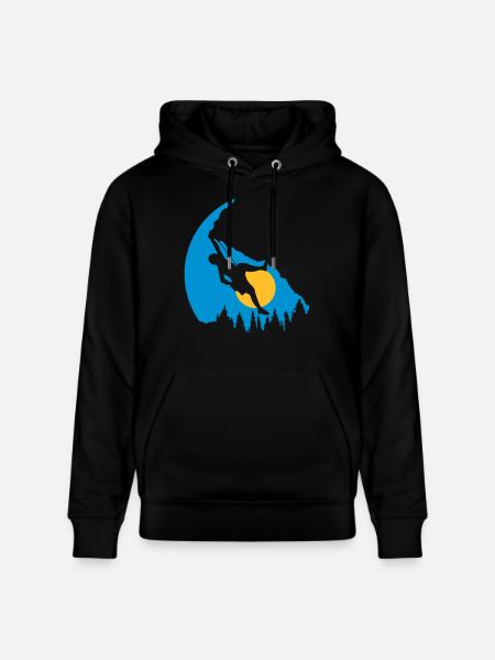 Trees Sun Climbing Silhouette - Stanley/Stella CRUISER Unisex Organic Hoodie - black