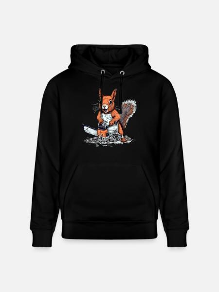 Squi the pruning squirrel - Stanley/Stella CRUISER Unisex Organic Hoodie - black