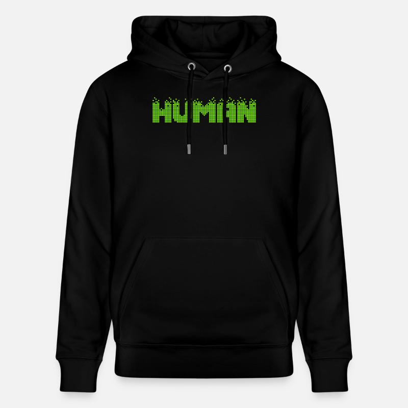 HUMAIN Neon Pixel Glitch - Sweat à capuche bio CRUISER Stanley/Stella Unisexe - noir