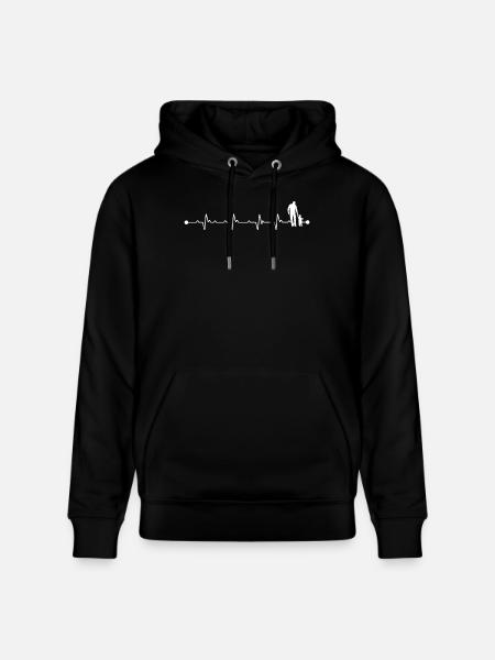 Caregiver Heartbeat Silhouette - Stanley/Stella CRUISER Unisex Organic Hoodie - black