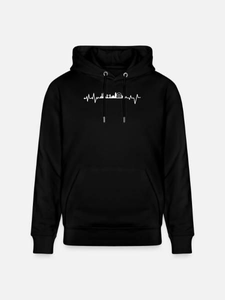 Urban Pulse Skyline Design - Stanley/Stella Unisex Bio-Hoodie CRUISER - Schwarz