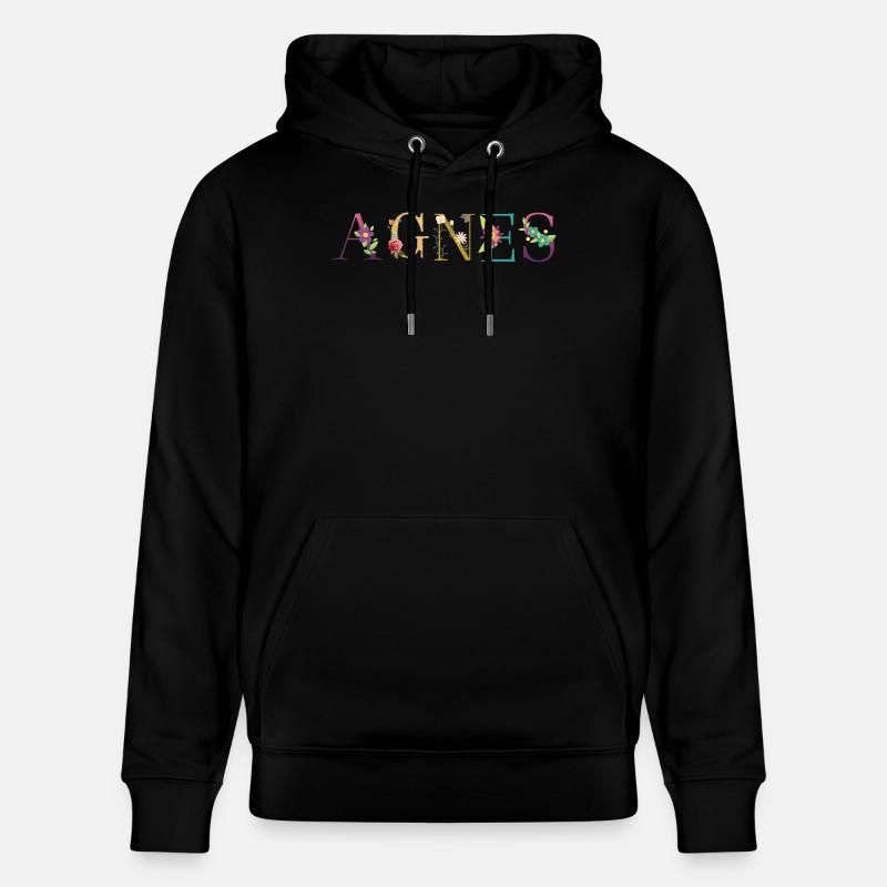 Le nom d’AGNES est fleuri - Sweat à capuche bio CRUISER Stanley/Stella Unisexe - noir