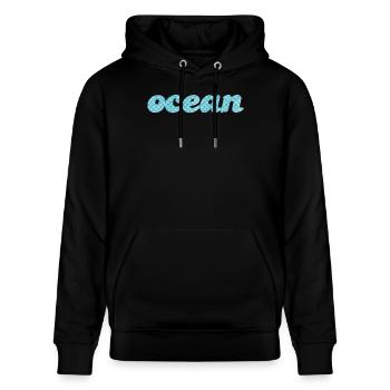 Ocean Ocean Fish Scales Sea Pattern Maritime Aqua - Sweat à capuche bio CRUISER Stanley/Stella Unisexe - noir - Devant - Alina (178cm) & Michal (187cm)