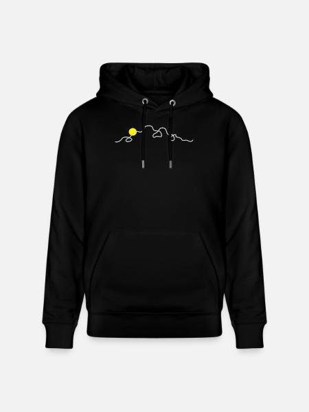 Mountains Nature Sun - Stanley/Stella CRUISER Unisex Organic Hoodie - black