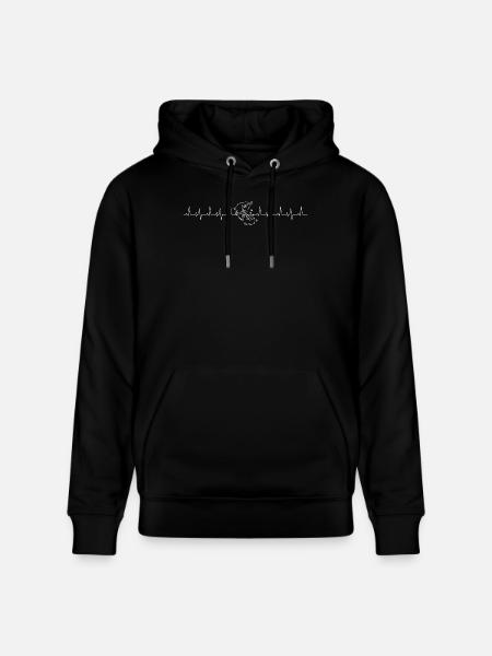 Greek Heartbeat Map - Stanley/Stella CRUISER Unisex Organic Hoodie - black