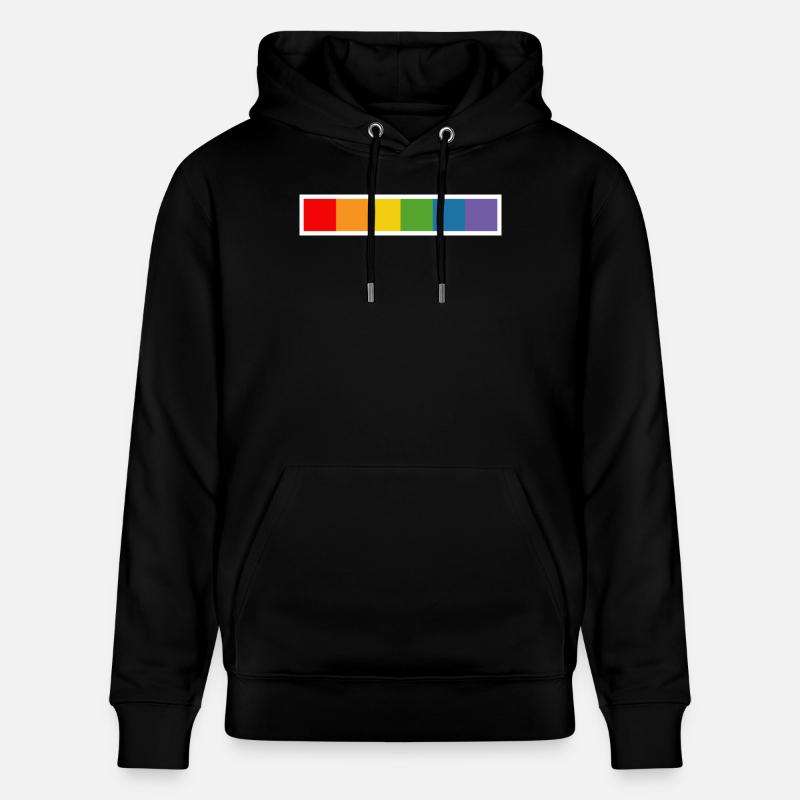 Chemise LGBT CSD arc-en-ciel blanc - Sweat à capuche bio CRUISER Stanley/Stella Unisexe - noir