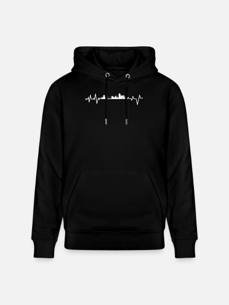 Bristol Heartbeat - Stanley/Stella CRUISER Unisex Organic Hoodie - black