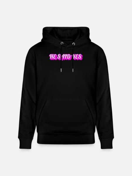 Han sa ja – Homofil brudgom Utdrikningslag og forlovelsesfest - Stanley/Stella CRUISER økologisk unisex-hettegenser - svart