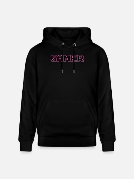 Retro Gamer Pixel Text - Stanley/Stella Unisex Bio-Hoodie CRUISER - Schwarz