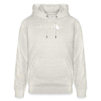 Missouri State Map Camo Silhouette Design - Stanley/Stella CRUISER Unisex Organic Hoodie - heather oatmeal - Front - Alina (178cm) & Michal (187cm)