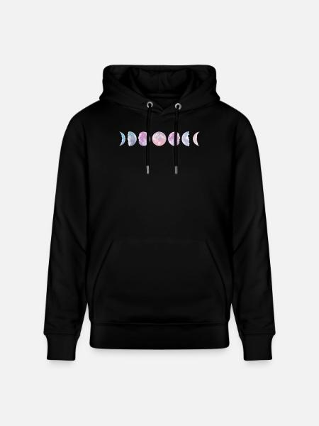 Pastel Moon Phases - Stanley/Stella CRUISER Unisex Organic Hoodie - black