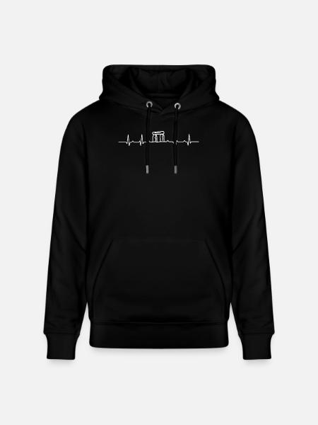 Herzschlag Stonehenge - Stanley/Stella Unisex Bio-Hoodie CRUISER - Schwarz