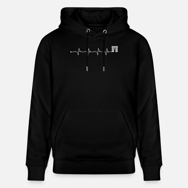 Herzschlag arc de triomphe - Stanley/Stella Unisex Bio-Hoodie CRUISER - Schwarz