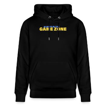 GAME ZONE - Stanley/Stella Unisex Bio-Hoodie CRUISER  - Schwarz - Vorne - Alina (178cm) & Michal (187cm)