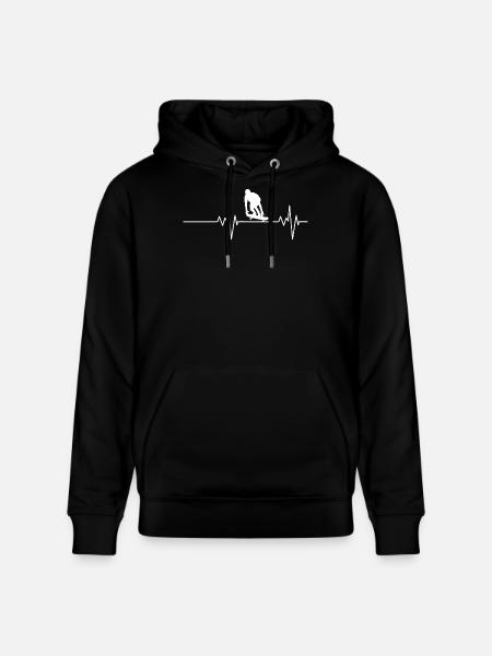 Heartbeat Skateboard Skateboarder Skate - Stanley/Stella CRUISER Unisex Organic Hoodie - black