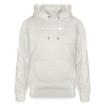 North Carolina Home Heart State Pride USA Roots - Stanley/Stella Unisex Bio-Hoodie CRUISER  - Beige meliert - Vorne - Alina (178cm) & Michal (187cm)