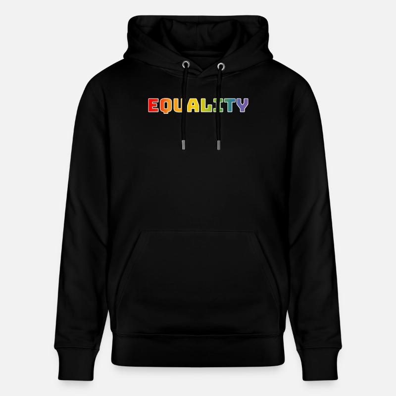 Rainbow equality 1 white - Stanley/Stella CRUISER Unisex Organic Hoodie - black