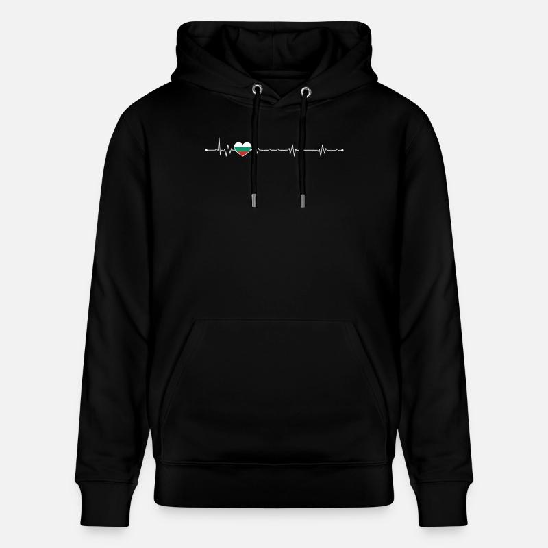 Heartbeat drapeau de la Bulgarie - Sweat à capuche bio CRUISER Stanley/Stella Unisexe - noir
