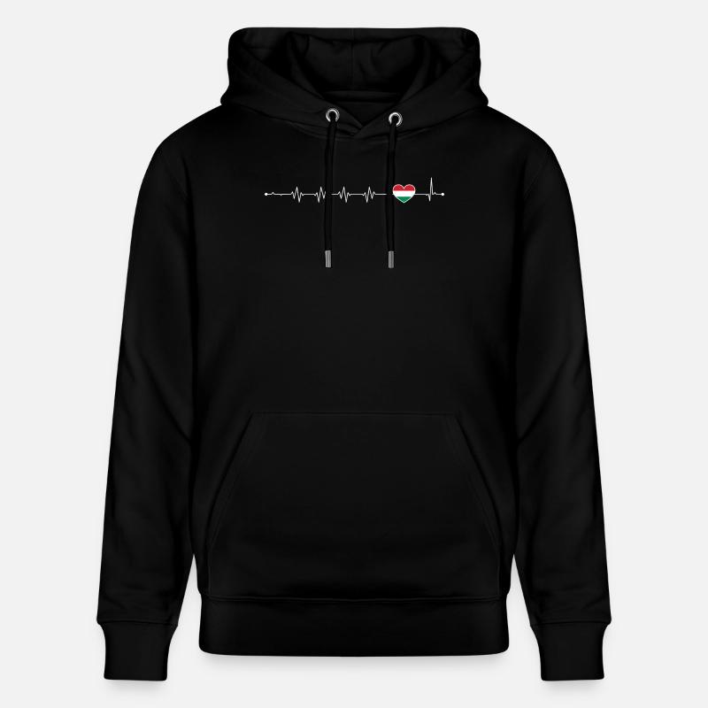 Drapeau italien Heartbeat - Sweat à capuche bio CRUISER Stanley/Stella Unisexe - noir