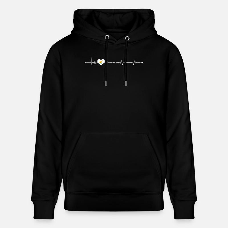 Vogel im Puls Herz - Stanley/Stella Unisex Bio-Hoodie CRUISER  - Schwarz