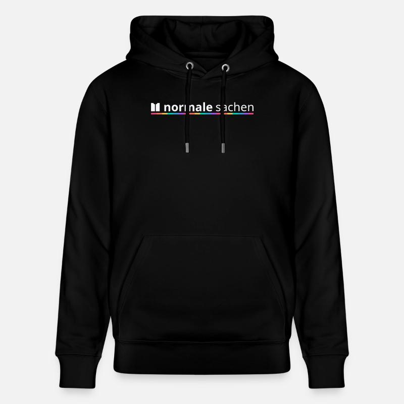 Normal Stuff Logo Rainbow - Stanley/Stella CRUISER Unisex Organic Hoodie - black