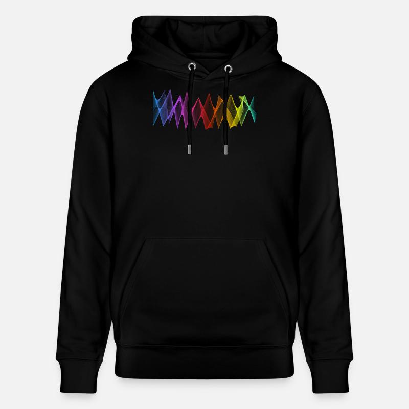 Lignes abstraites Design 04 - Sweat à capuche bio CRUISER Stanley/Stella Unisexe - noir