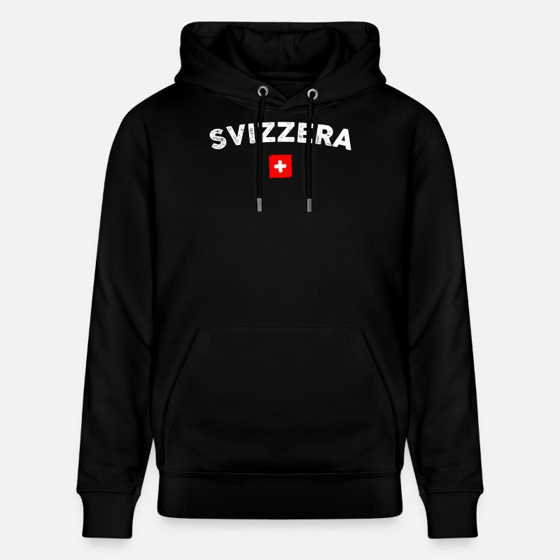 Svizzera Arc Emblem Flagge - Stanley/Stella Unisex Bio-Hoodie CRUISER  - Schwarz
